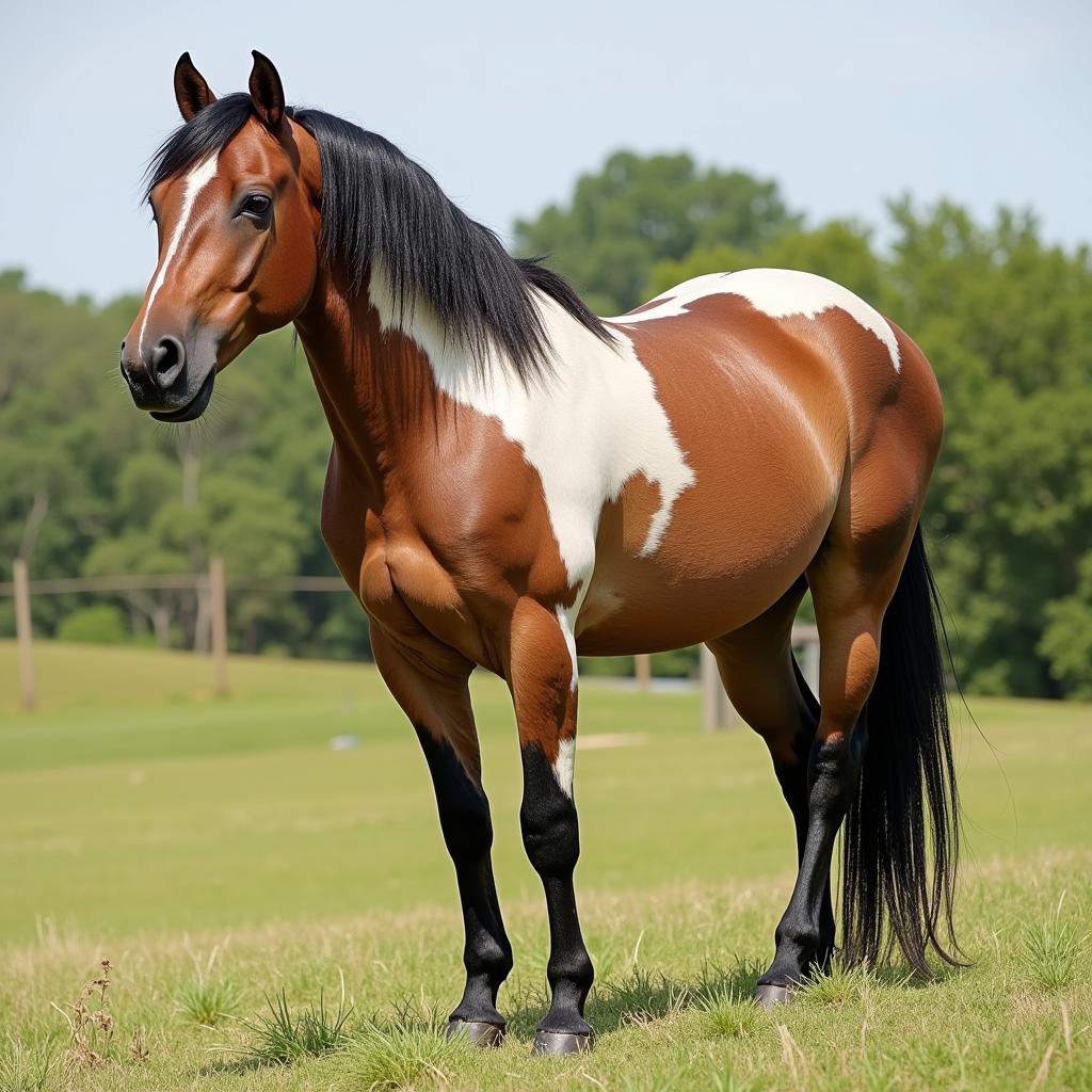 Buckskin horse standing in a Texas pasture