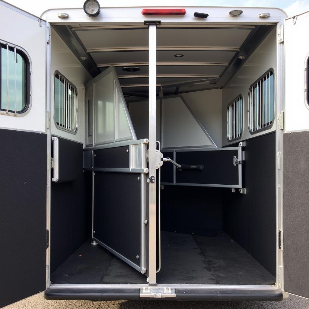 Bumper Pull Living Quarter Horse Trailer Interior - Horse Area