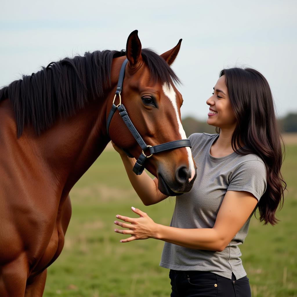 Calandagan horse and owner interaction