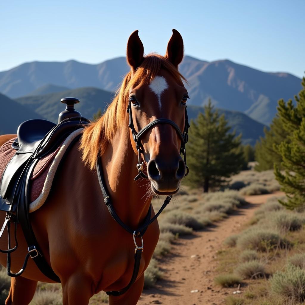 California Ranch Horse on Trail