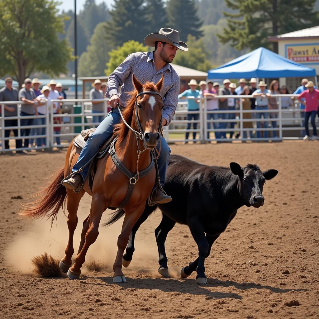 California Reined Cow Horse Competition in Action