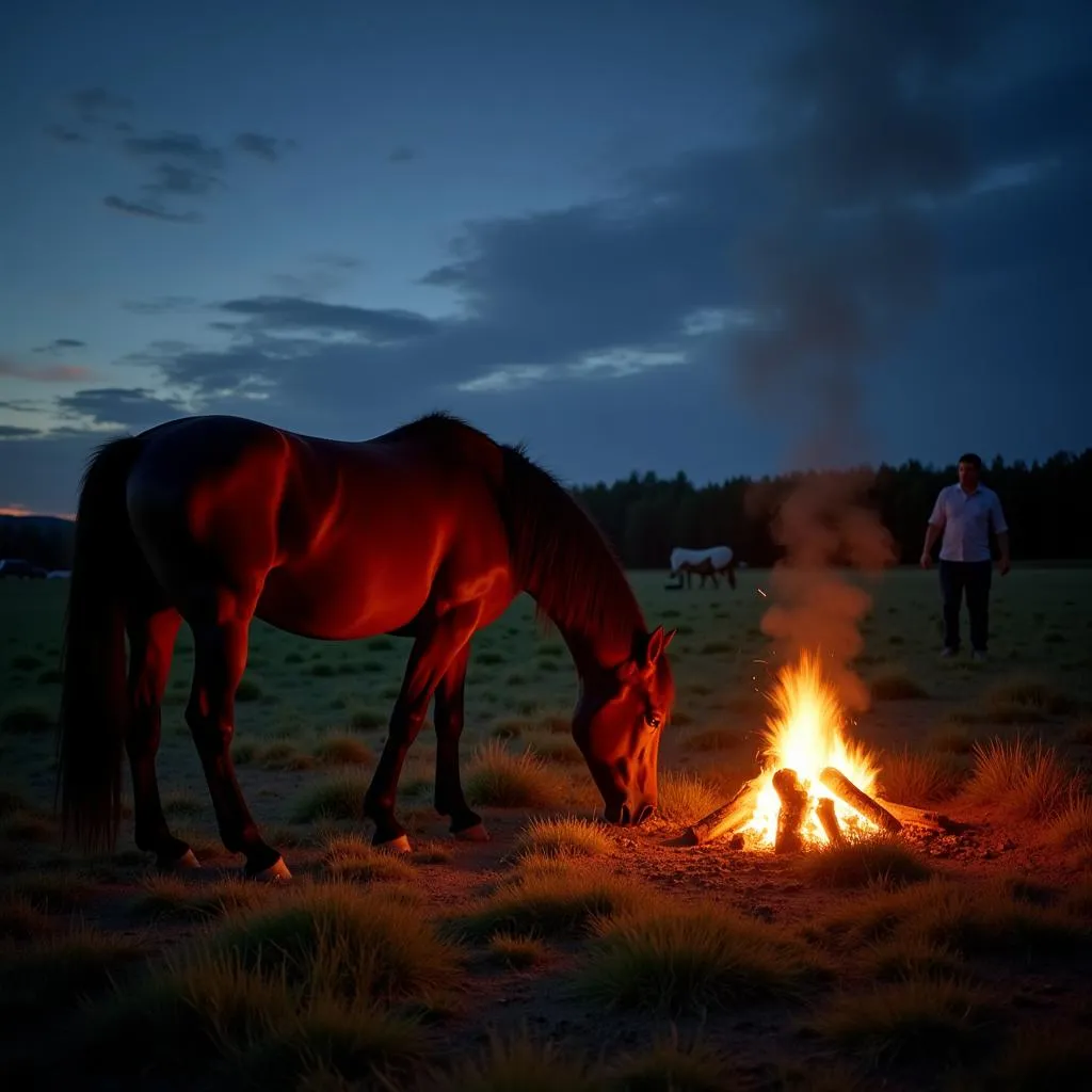 Enjoying a safe campfire experience with your horse