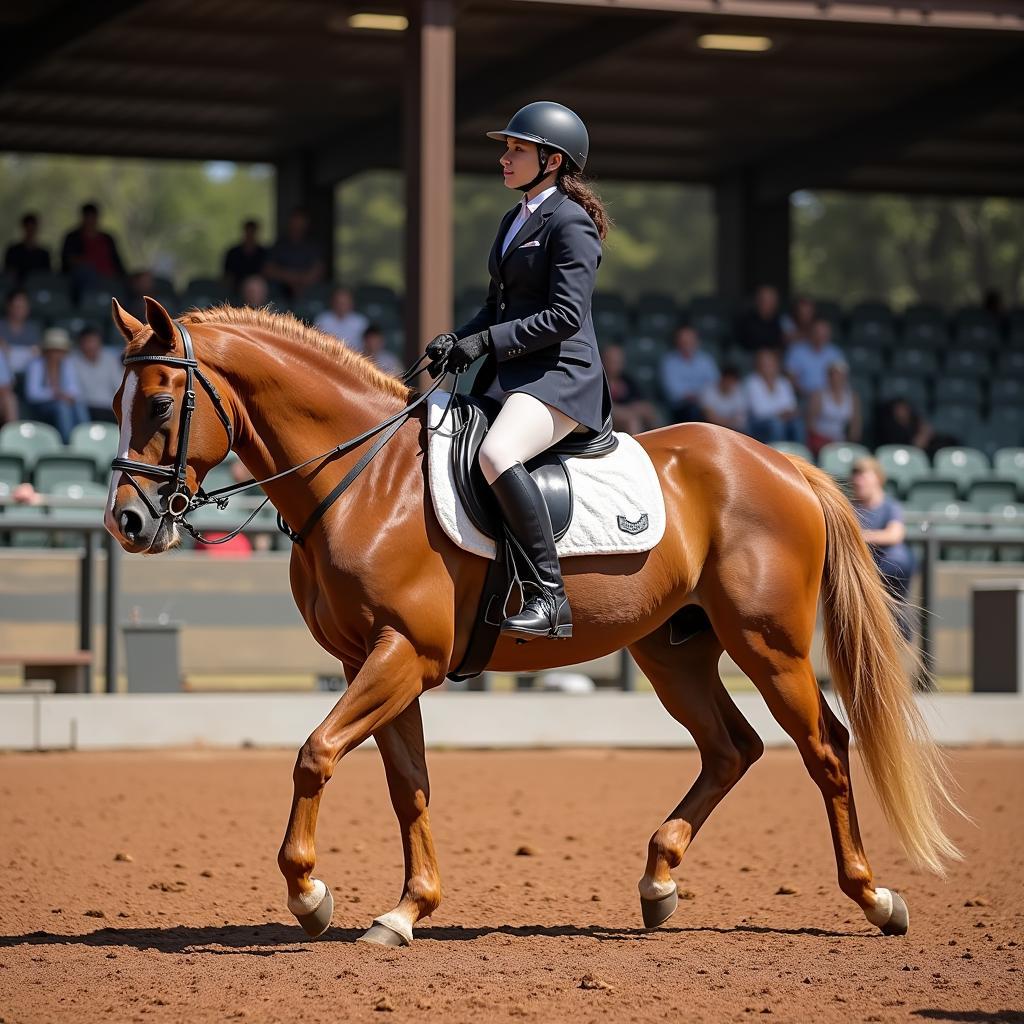 Caramel Chip Horse Being Ridden