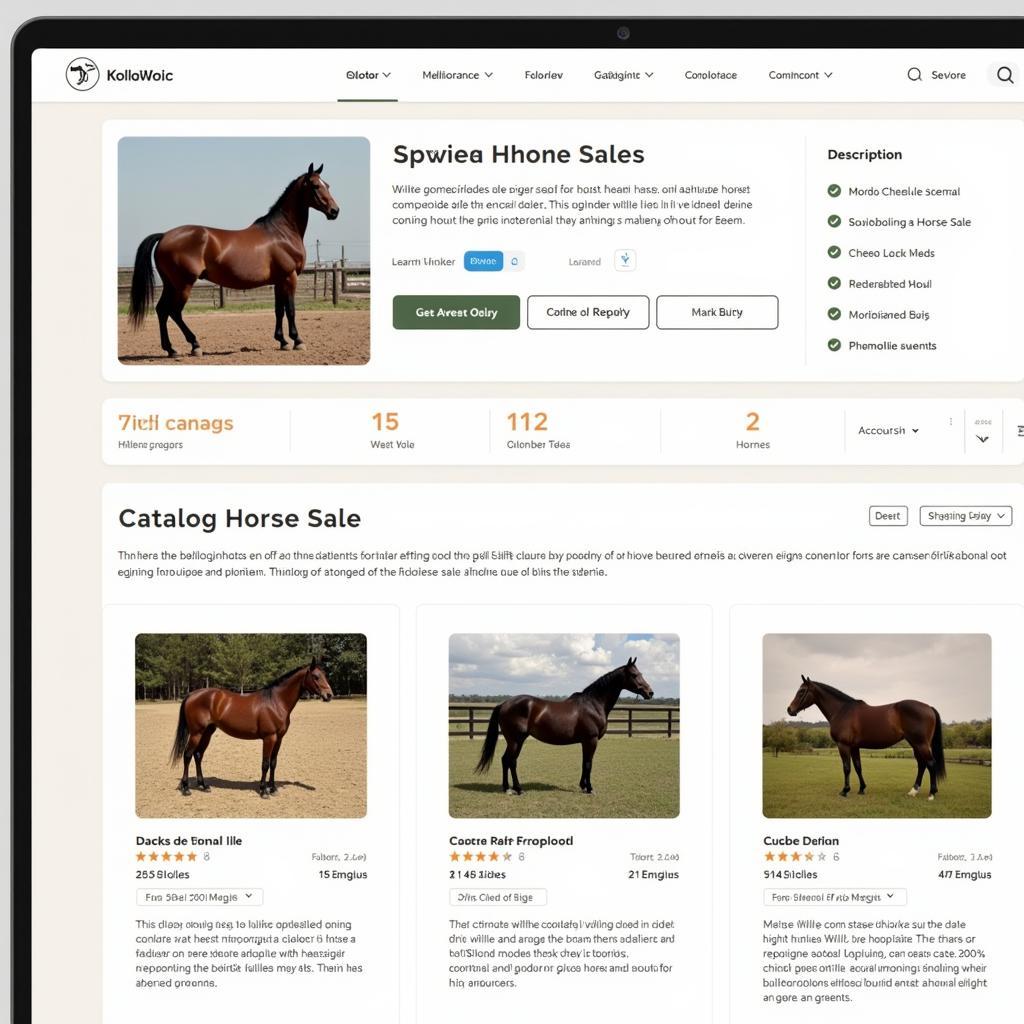 Online Catalog Horse Sales Platform