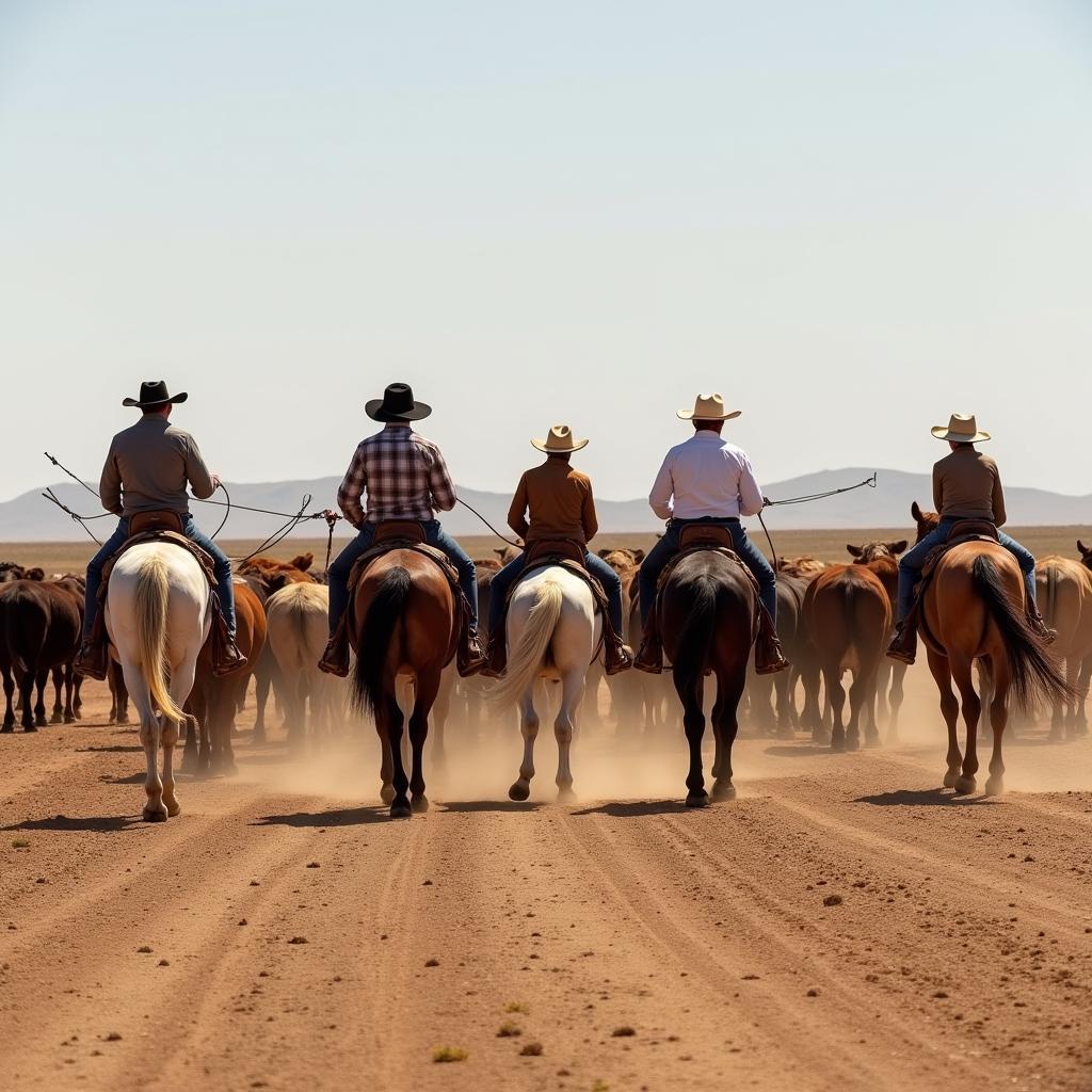 Cattle Horse Breeds Rounding Up Cattle