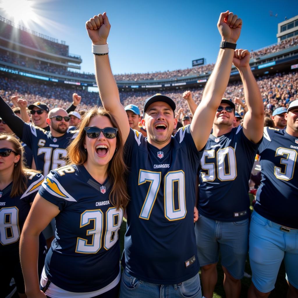 Chargers Fans Showing Team Spirit