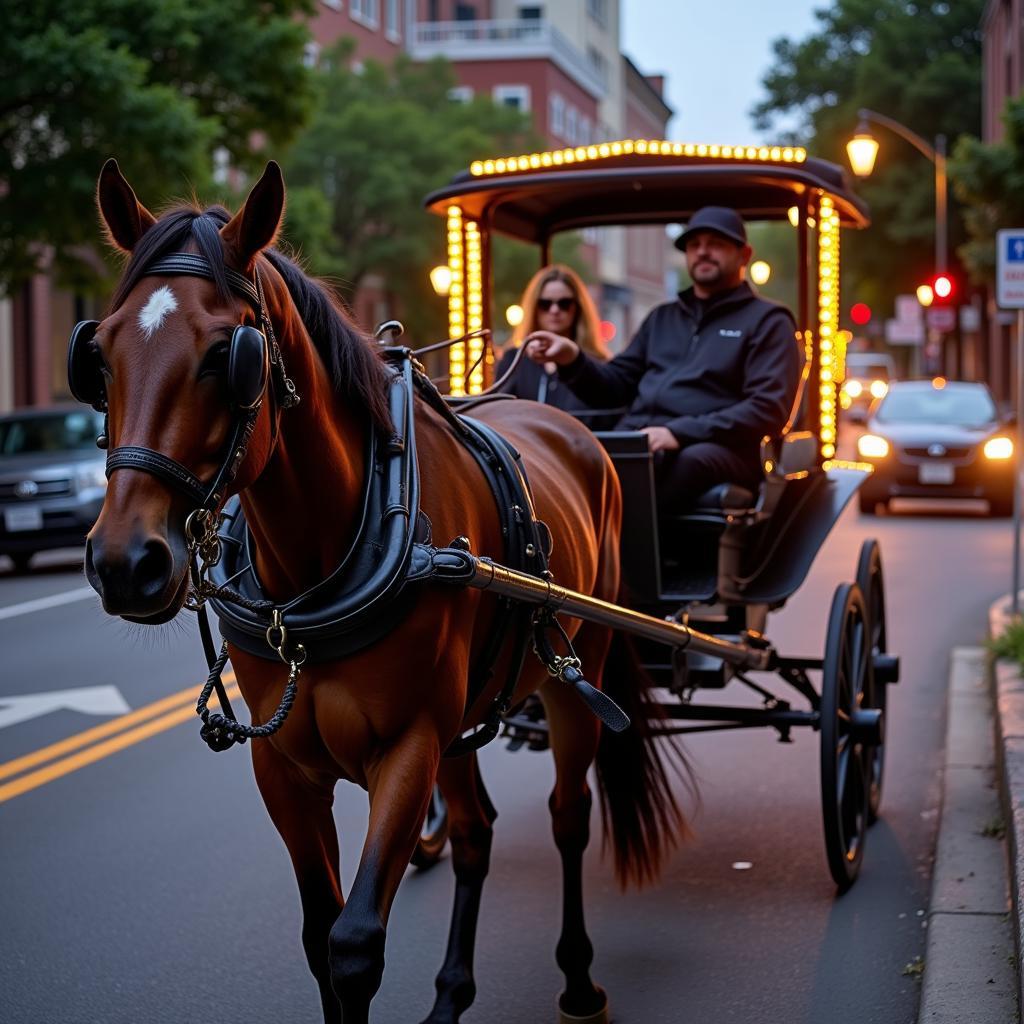 Charleston Horse Carriage with Safety Measures in Place