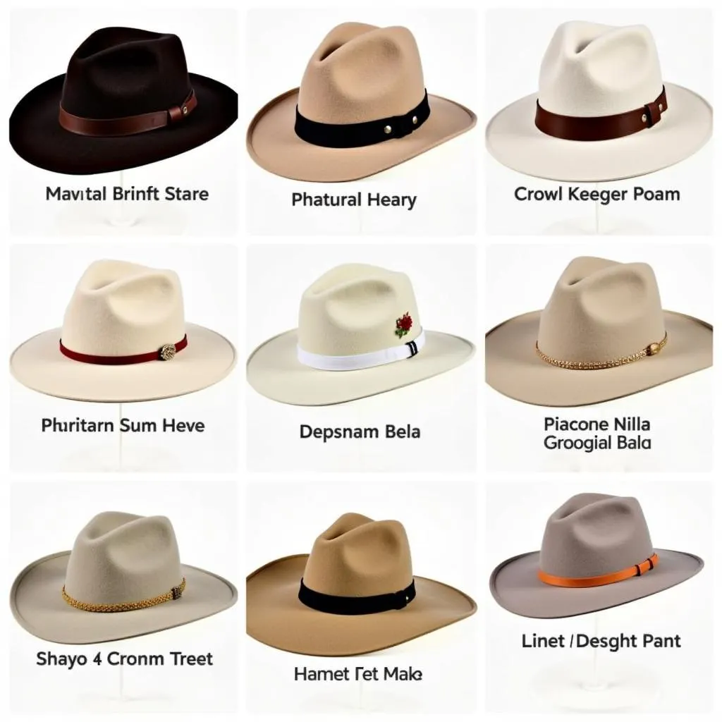 Different styles of Charlie One Horse felt hats