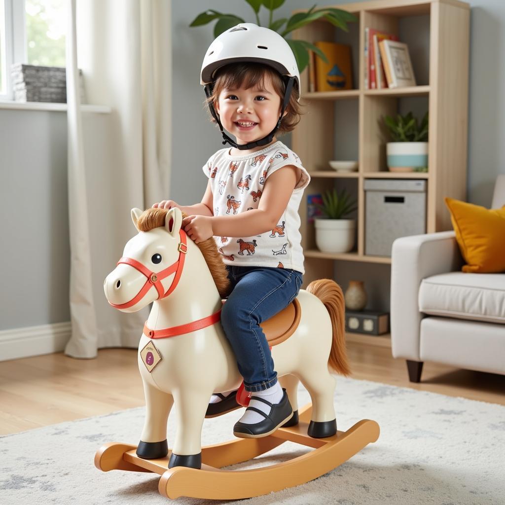 Child Enjoying Imaginative Play on an Enterprise Rocking Horse