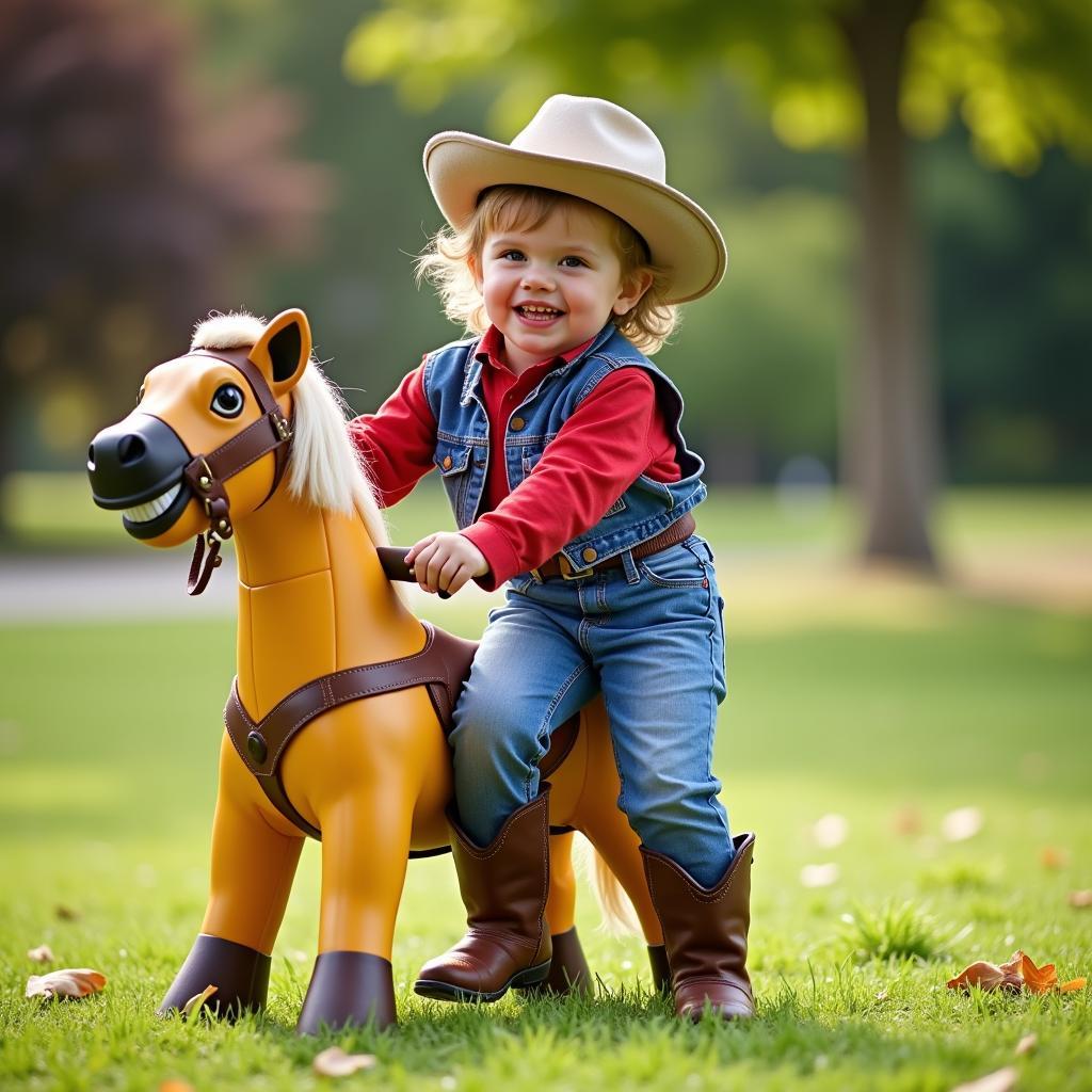 Child Enjoying a Hobby Horse