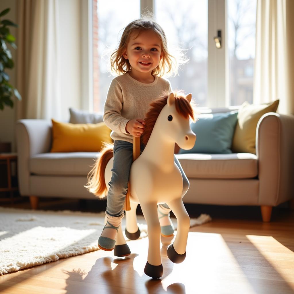 A Child's Laughter Echoes with a Wooden Hobby Horse