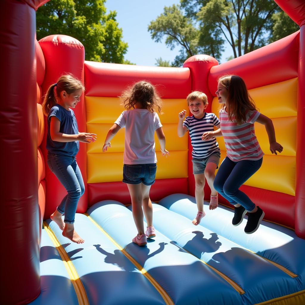 Kids Enjoying Horse Bounce House Safely