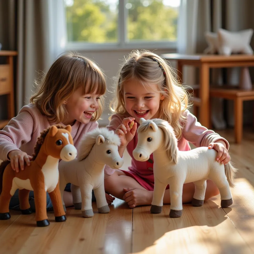 Children Playing with Dynacraft Horses