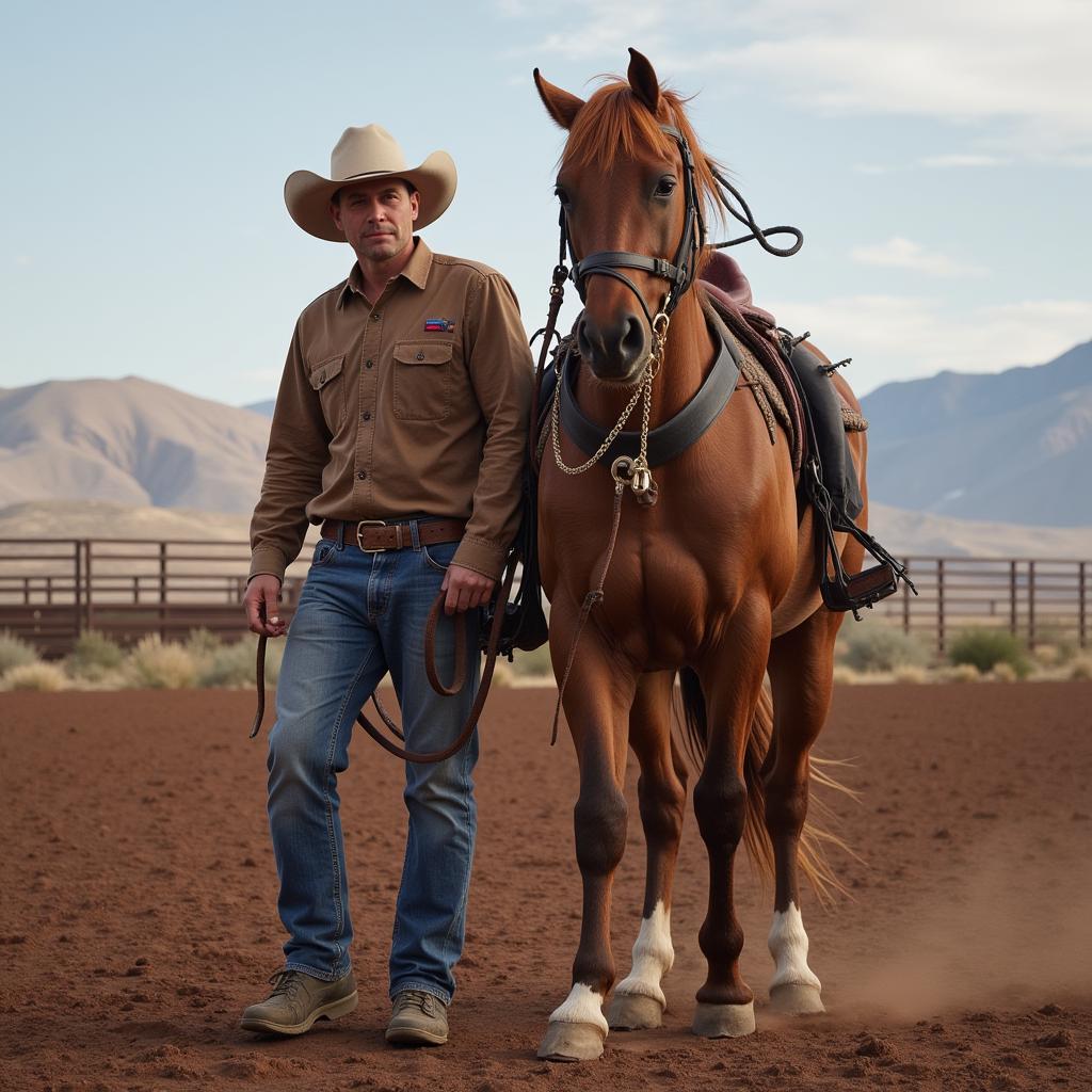 Cowboy and his Roping Horse