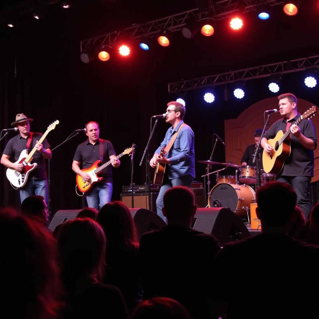 A country music band performing on stage at Chrome Horse Saloon