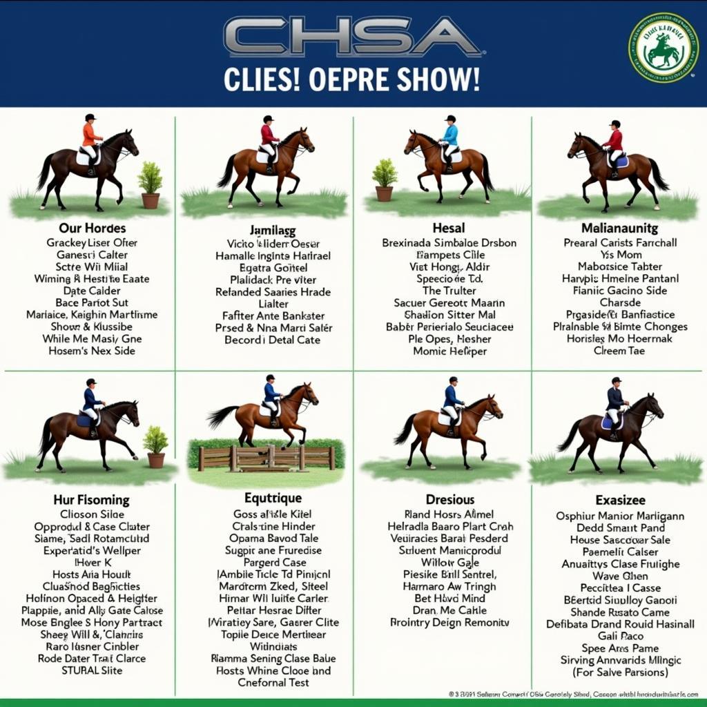 Variety of classes at CHSA horse shows