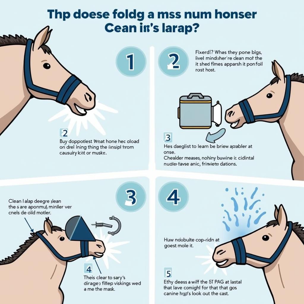 A person cleaning a horse nebulizer mask