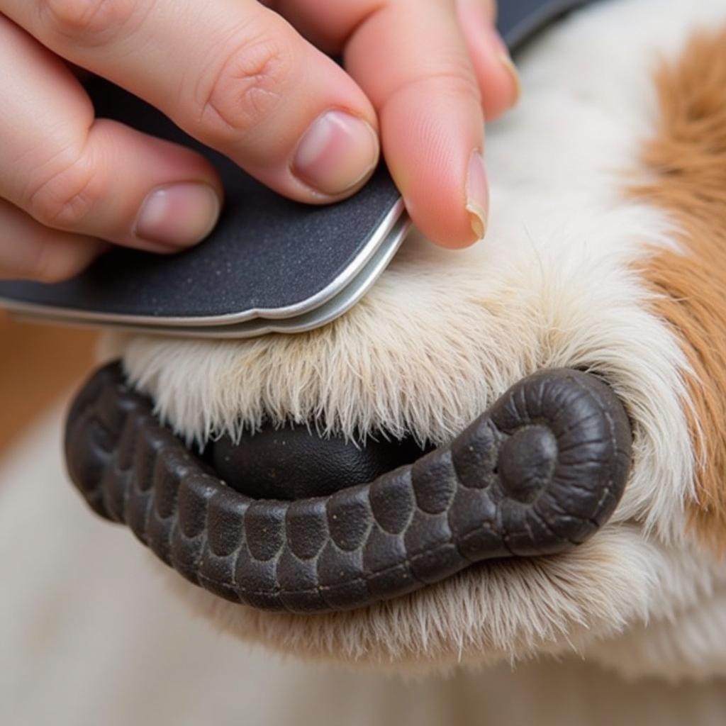 Cleaning a Curry Comb with a Brush Cleaning Tool