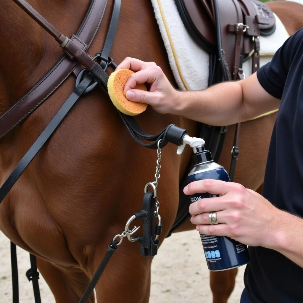 Cleaning Horse Driving Harness