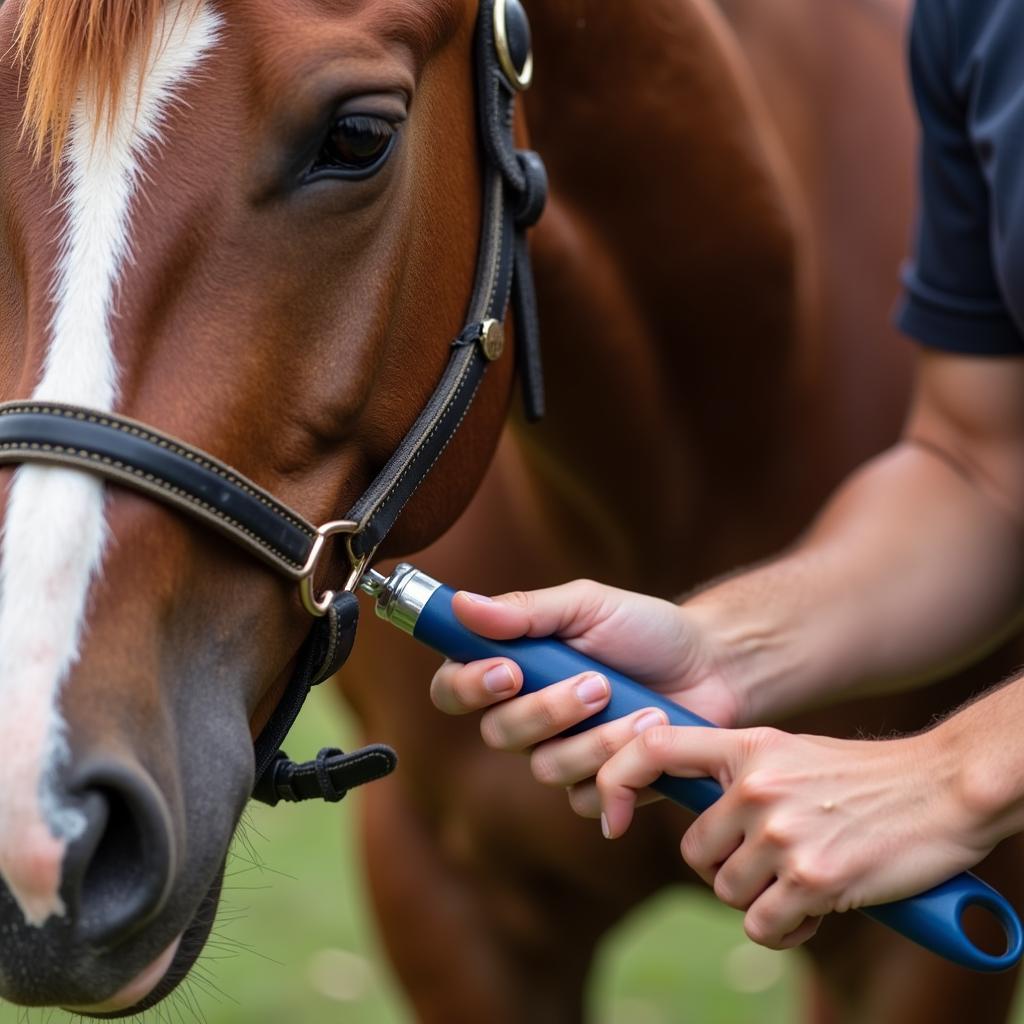 Clipping a Horse's Face with Small Trimmers