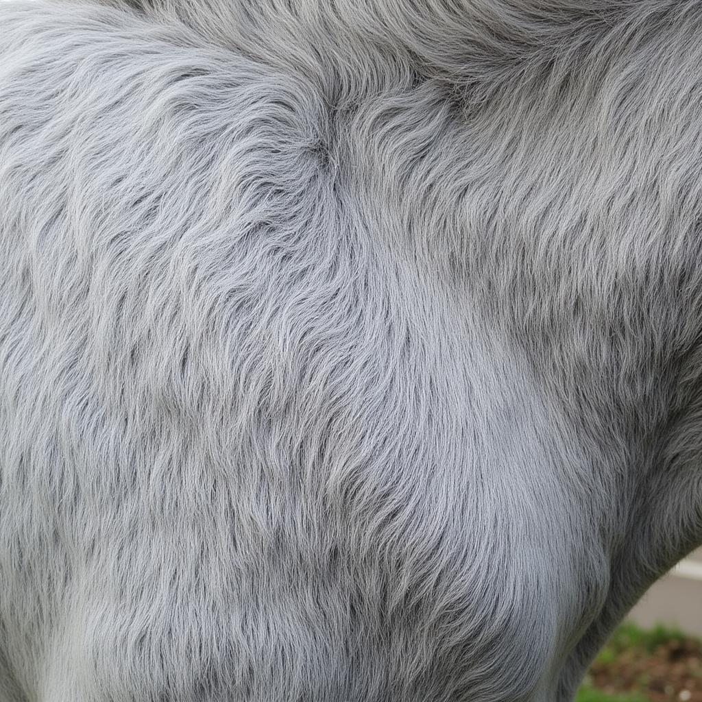 Gray Paint Horse Coat Close-Up