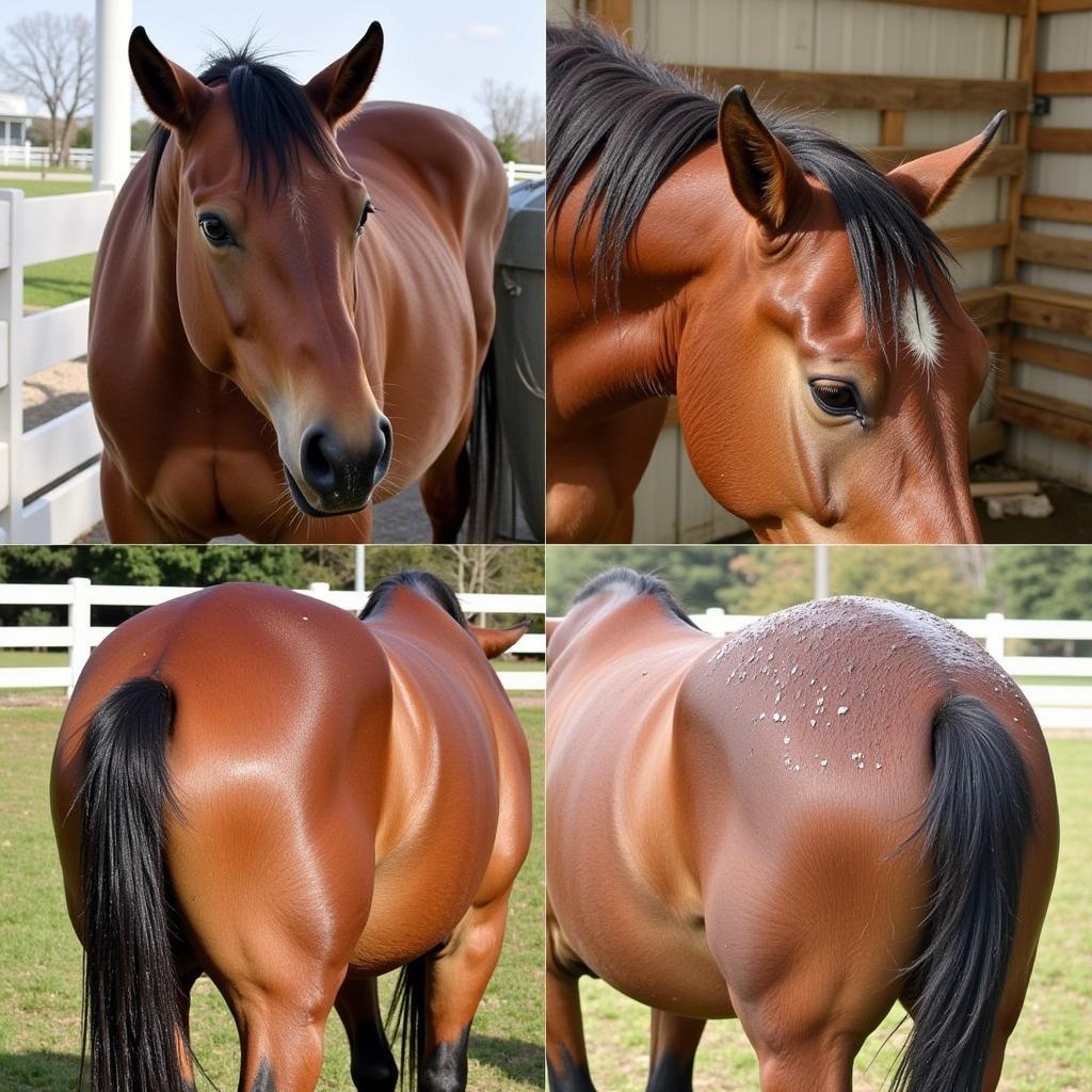 Close-up of a horse's coat after being washed with Vetrolin