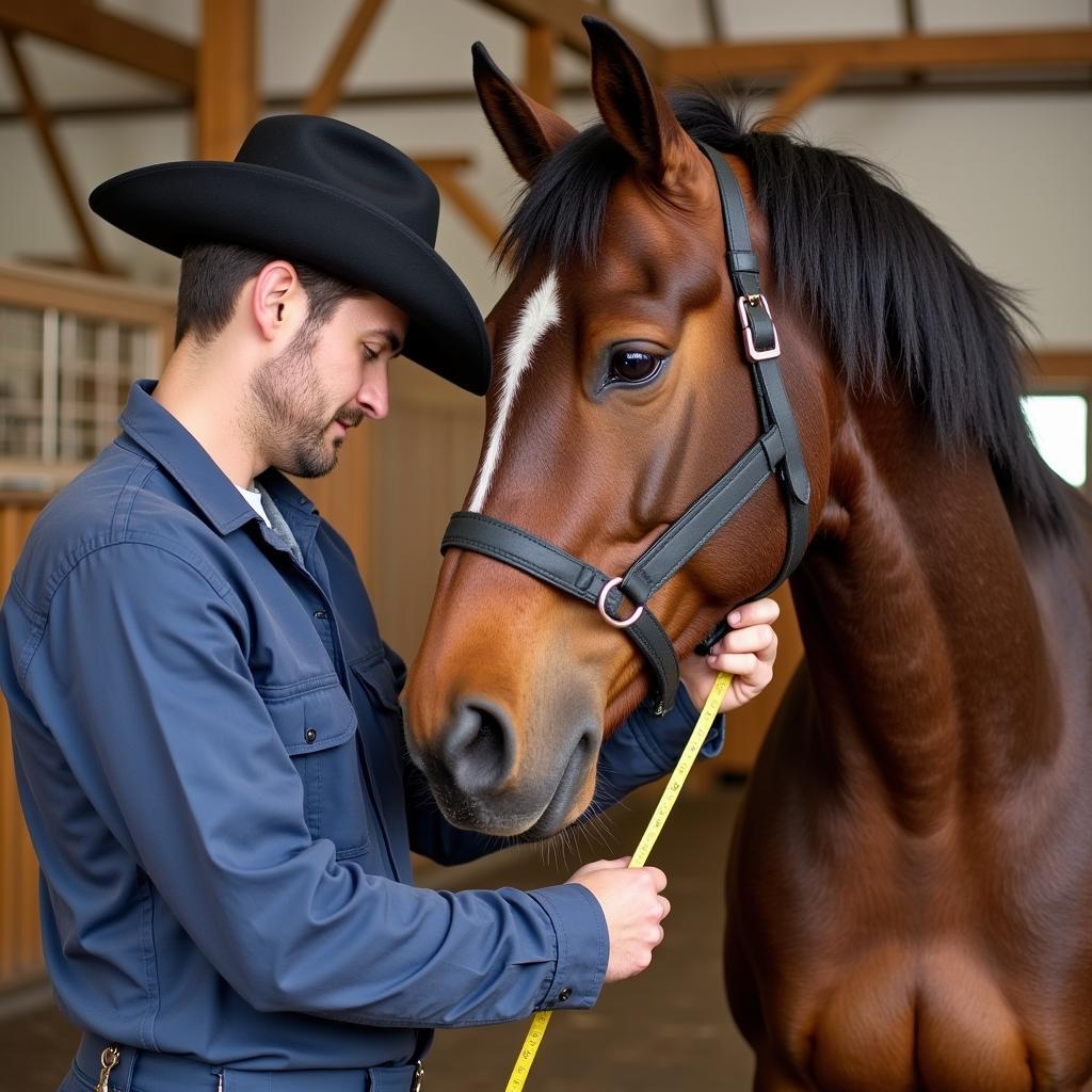 Measuring a Horse for a Collar Harness