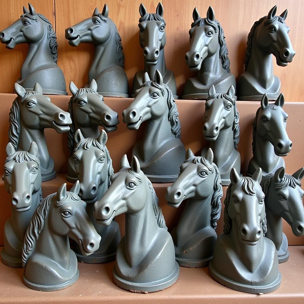 A Collection of Cast Iron Horse Heads