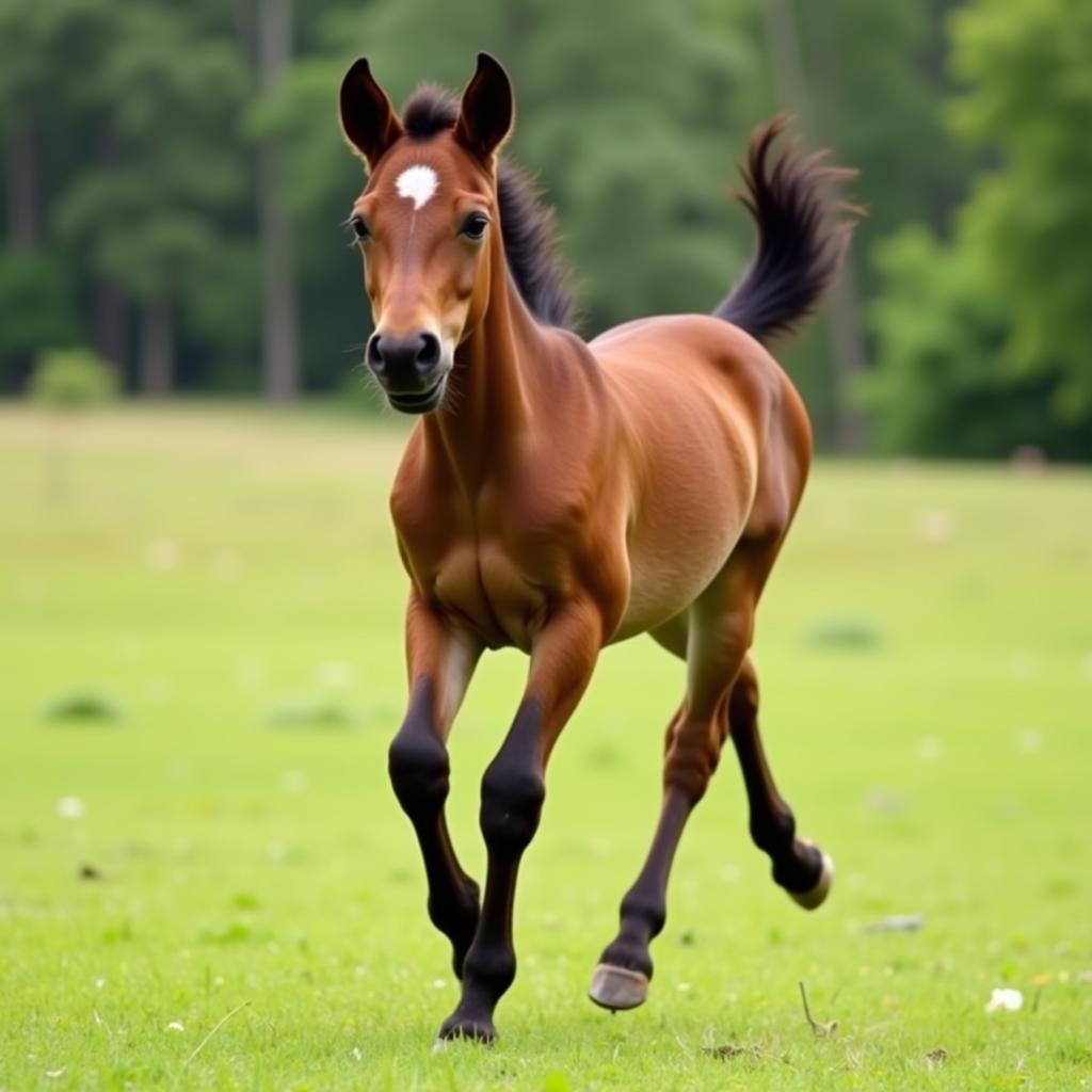 Colt playing in a field