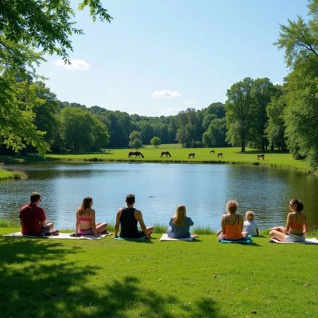 Enjoying a relaxing moment by the lake