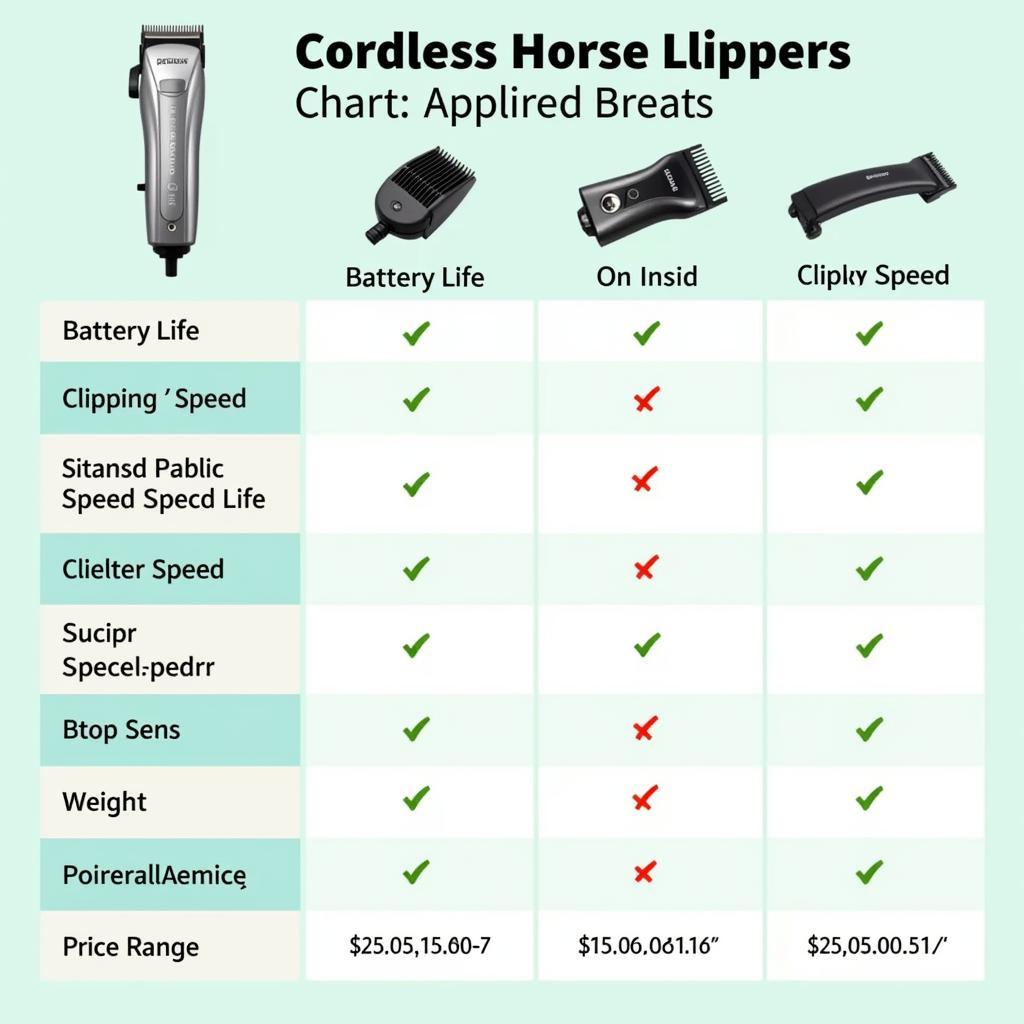 Cordless Horse Clippers Comparison Chart