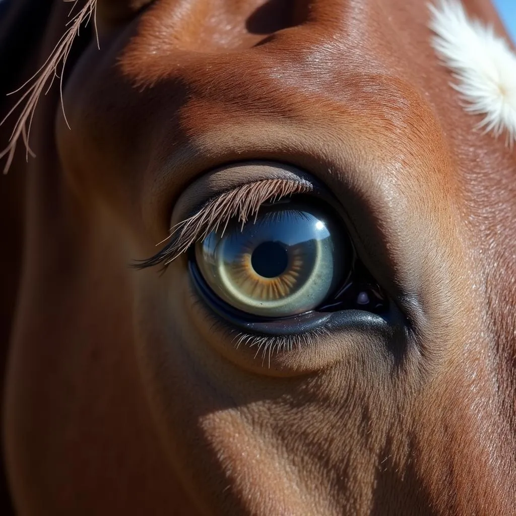 Horse eye with corneal ulcer