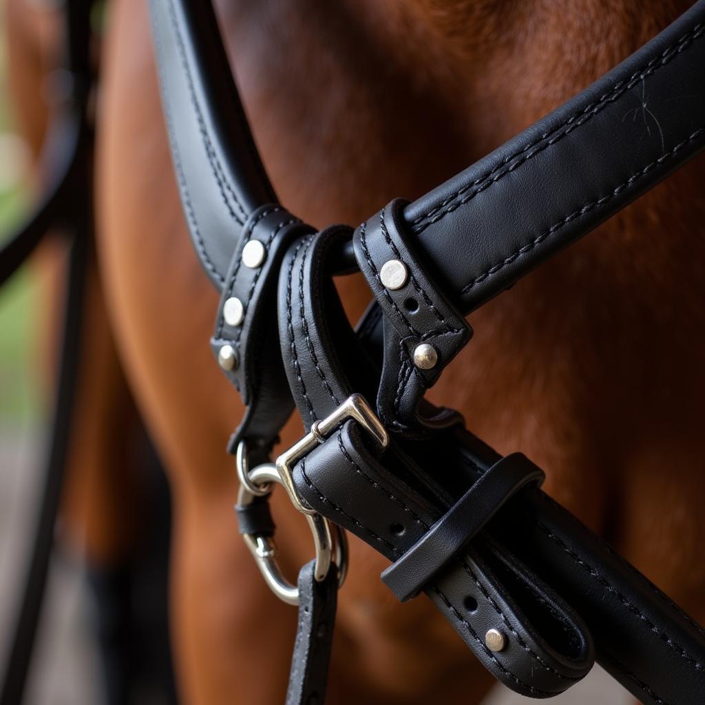 Intricately crafted leather bridle