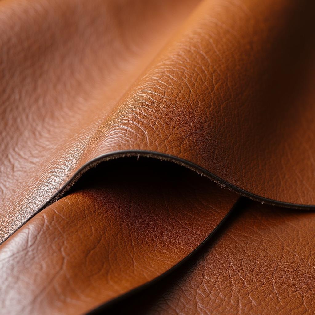 Close-up of crazy horse leather texture showing the pull-up effect