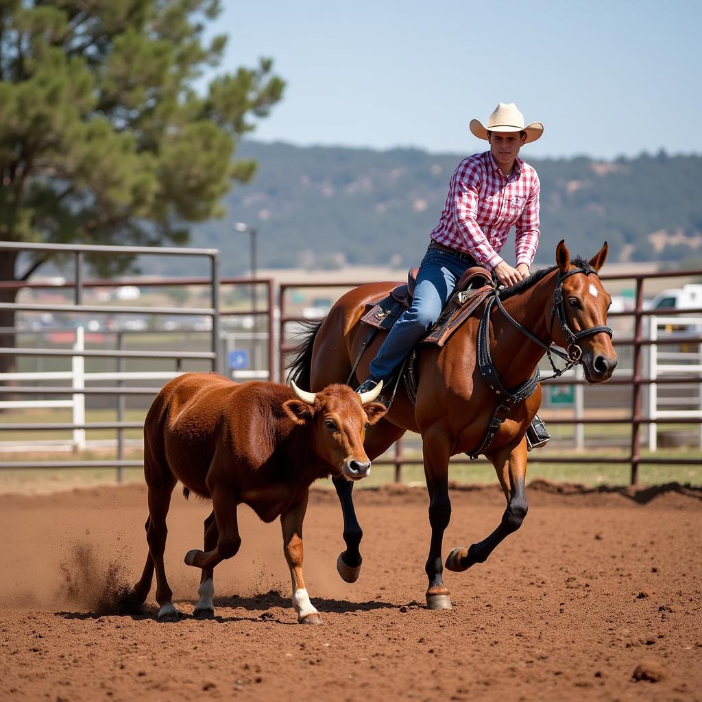 Cow work in reined cow horse