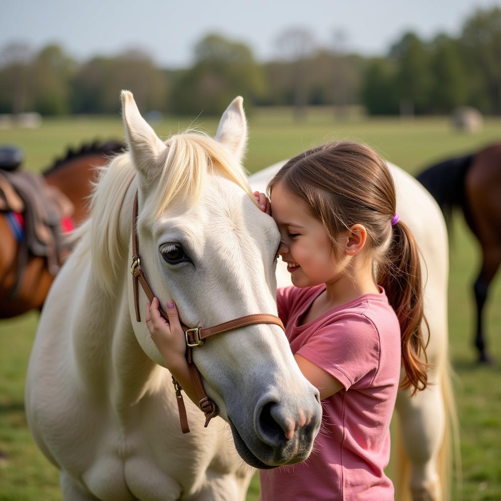 Cream Color Horse Exhibiting Gentle Temperament