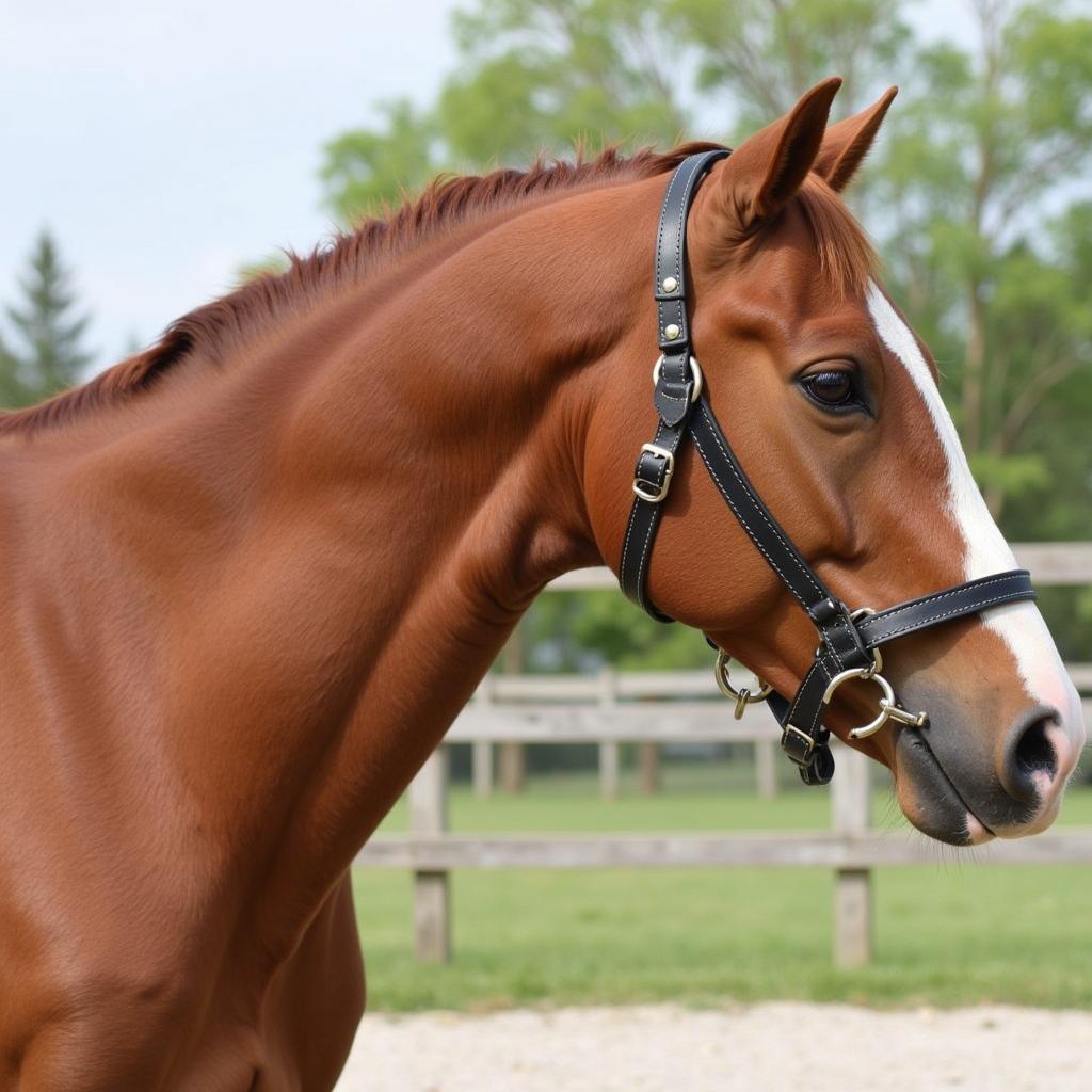 Cribbing Collar on Horse