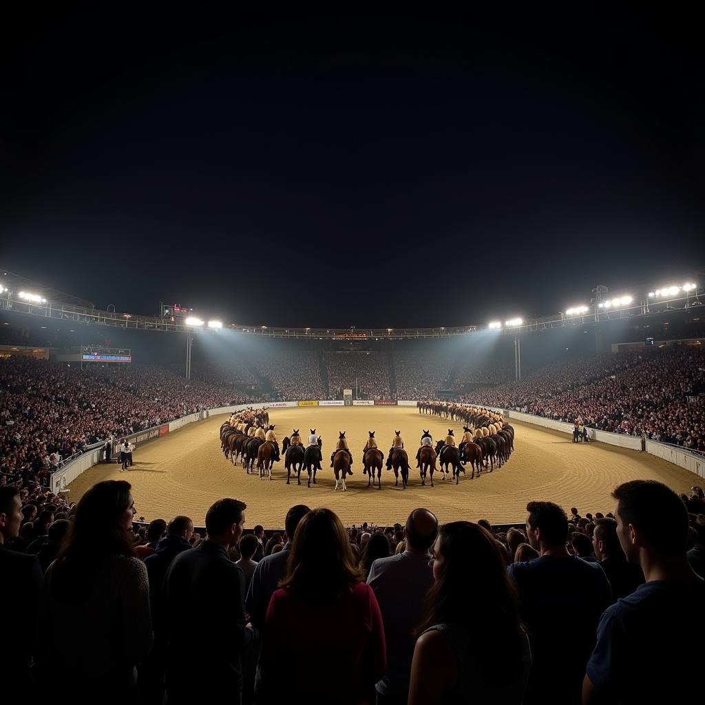 Crowd Watching Liberty Horse Performance at Festival