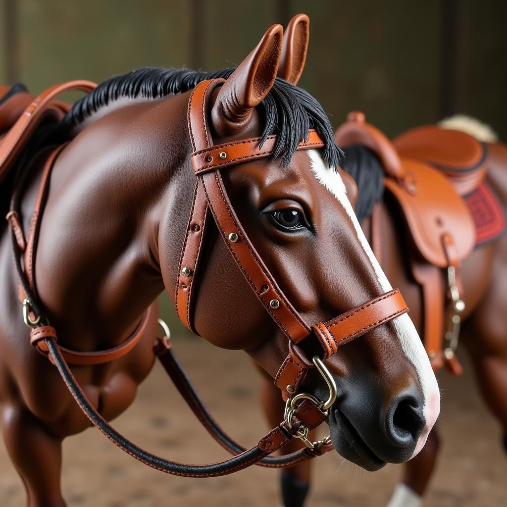 Custom Leather Tack on a 1:12 Scale Horse Model