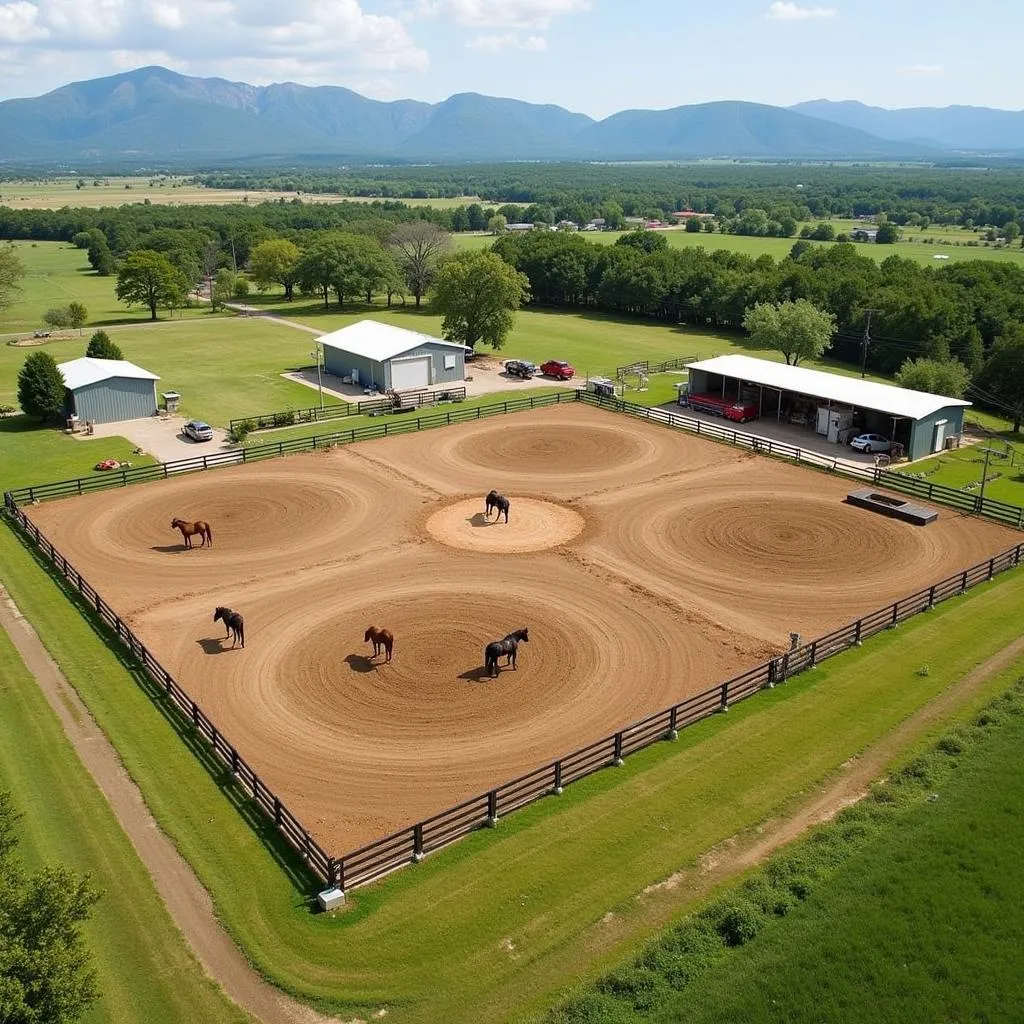 Cutting horse ranch aerial view