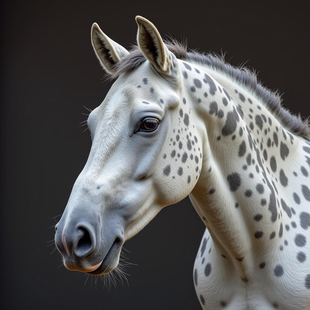 Dappled Gray Horse Close Up