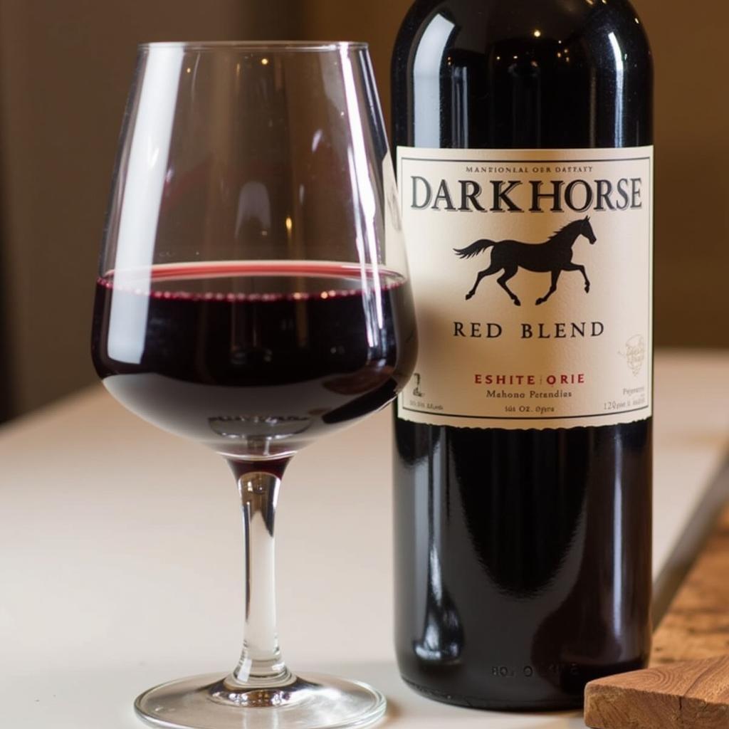 Dark Horse Red Blend: Bottle and Glass