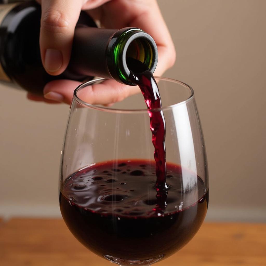 Pouring Dark Horse Red Blend Double Down into a glass