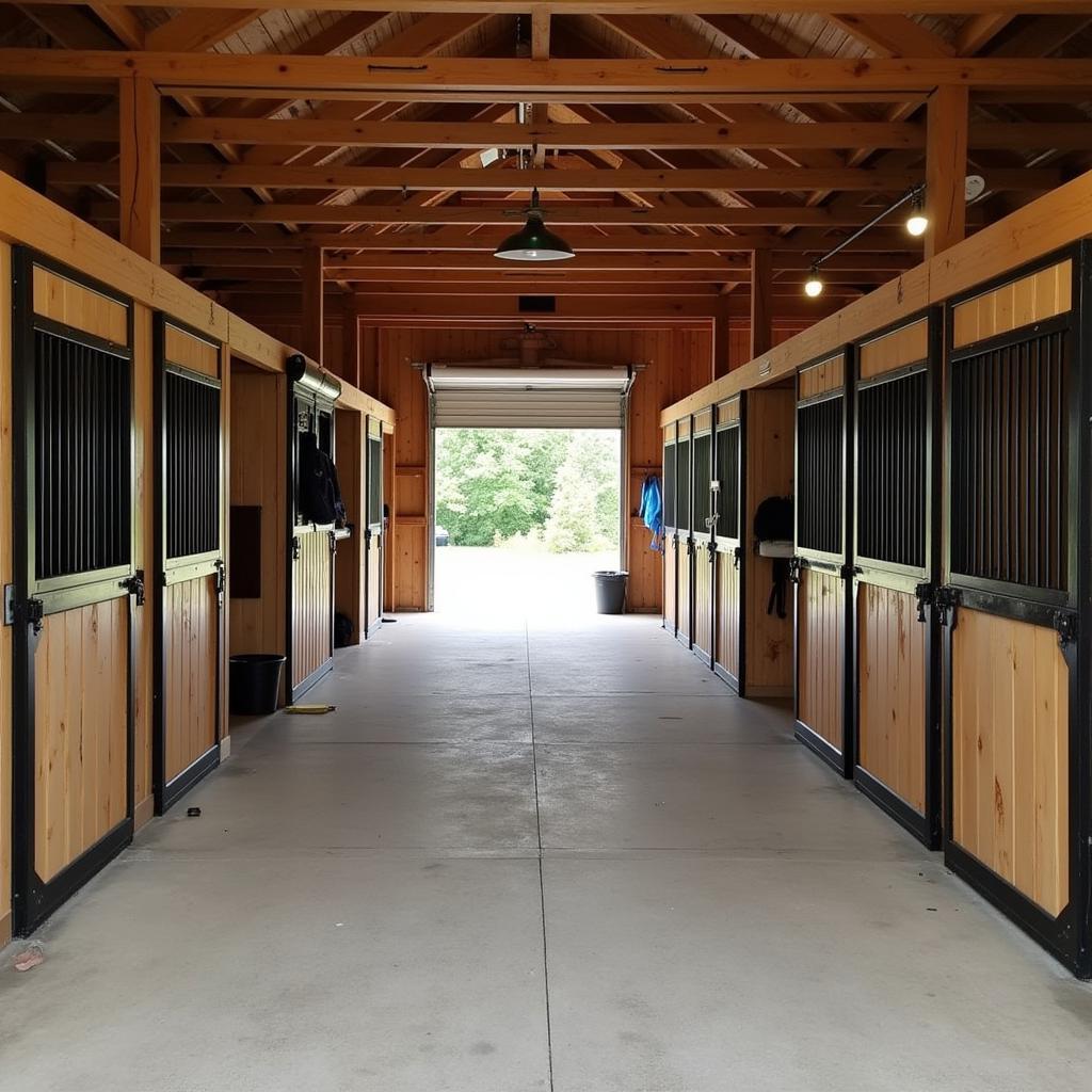 Interior of a horse barn on a Delaware property