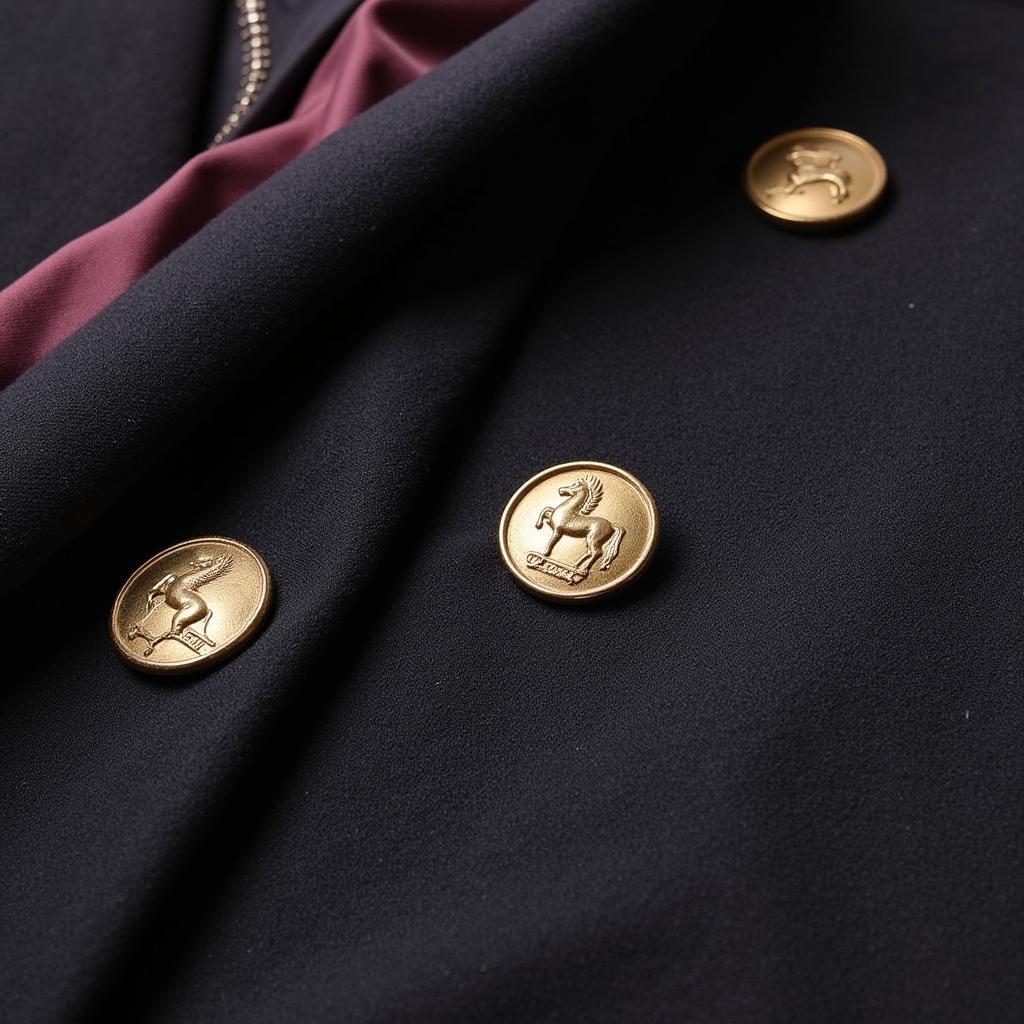 Details of Horse Racing Jacket Lining and Buttons