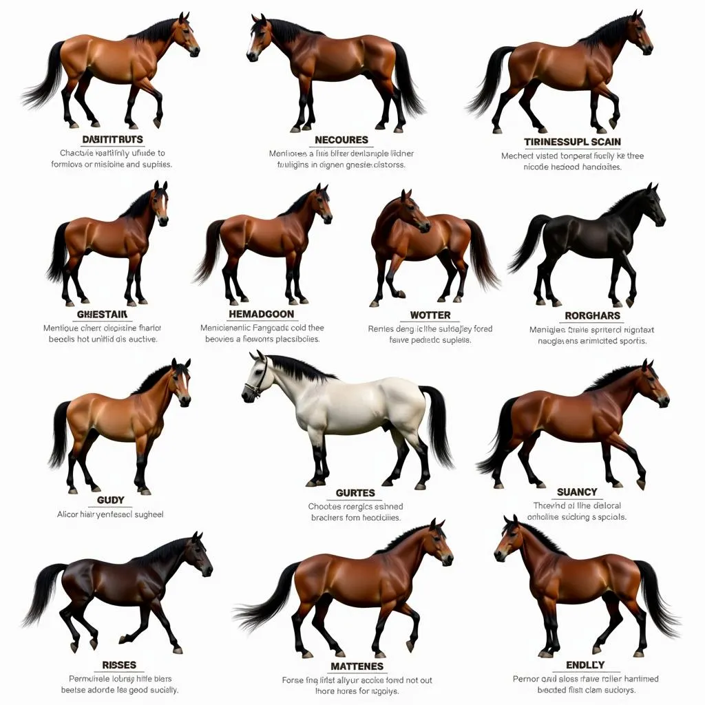 Various horse breeds and their characteristics