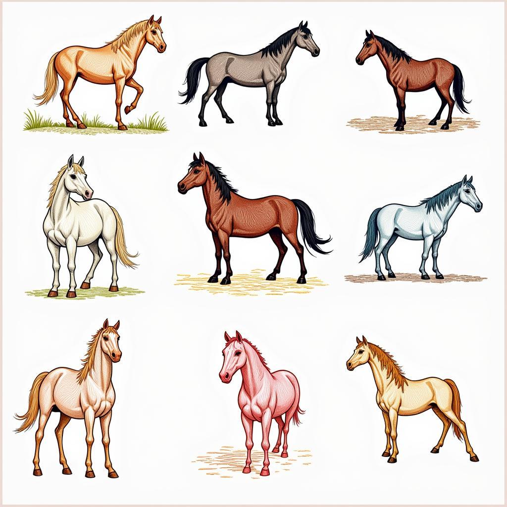 Different Horse Embroidery Styles