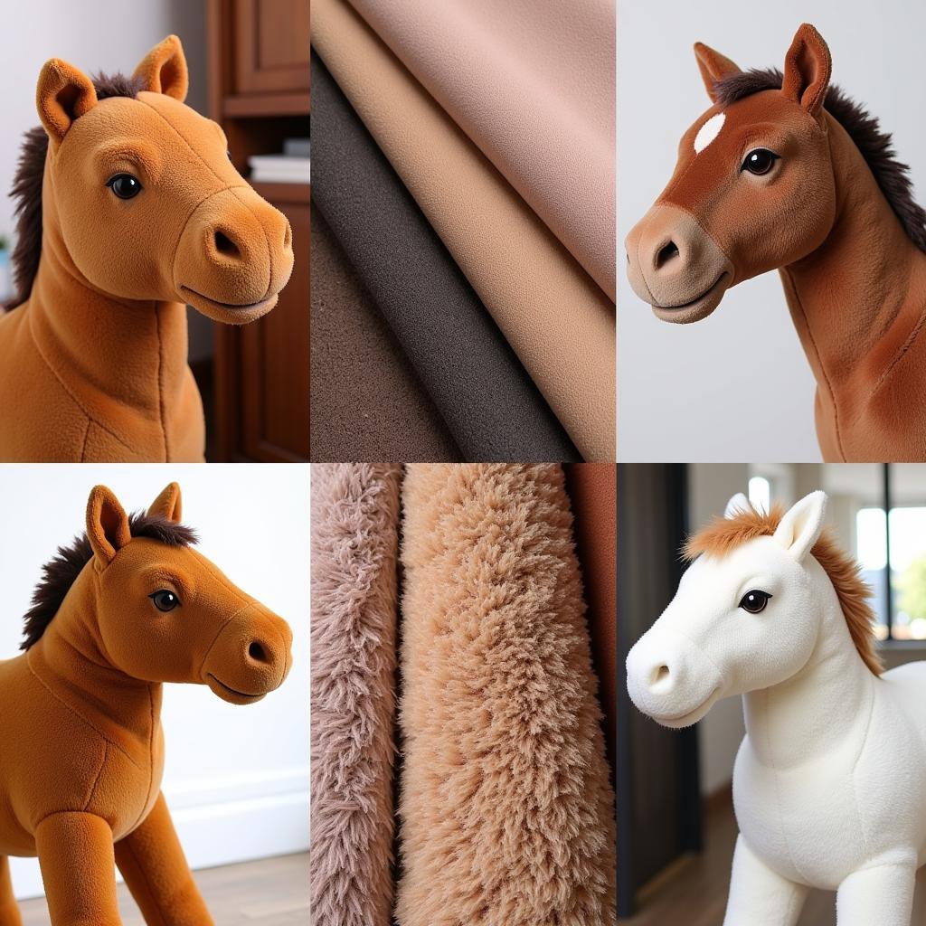 Close-up of plush horse fabrics