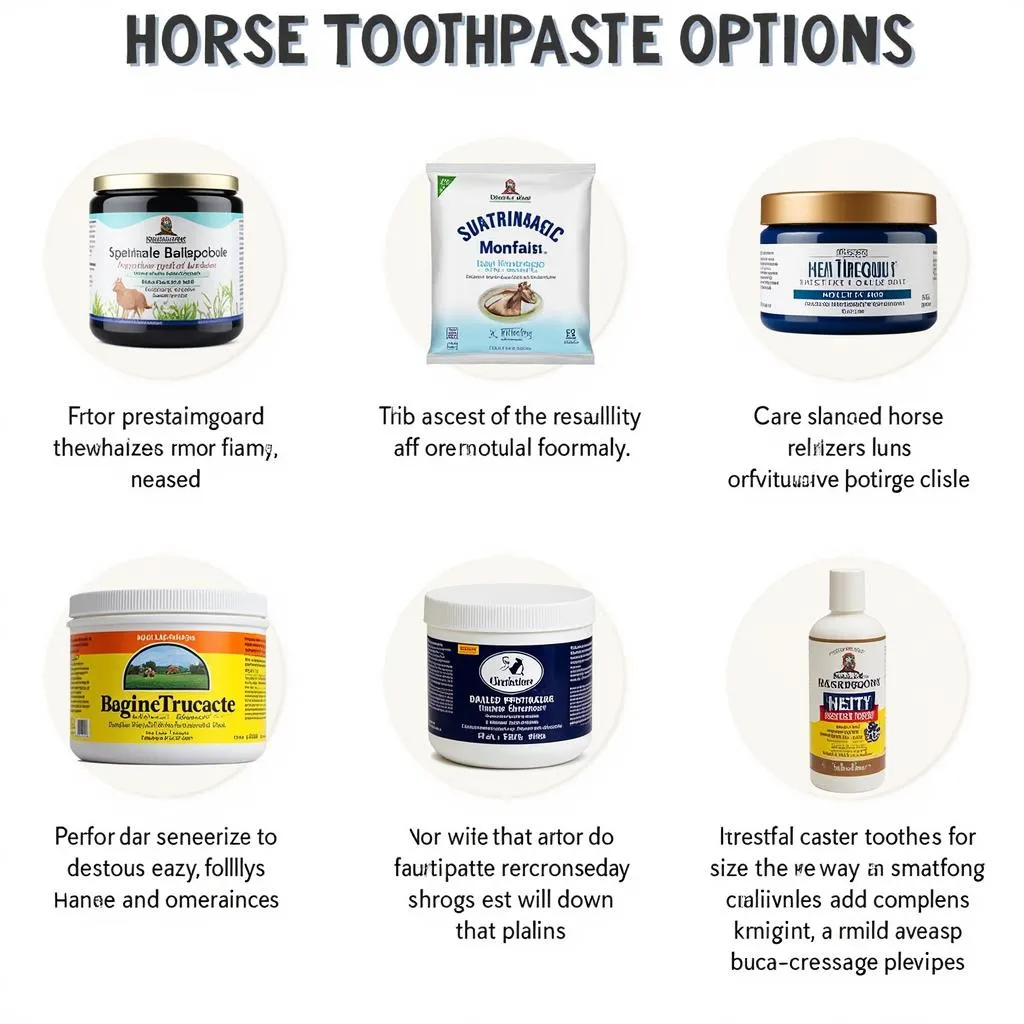 Various types of horse toothpaste on display