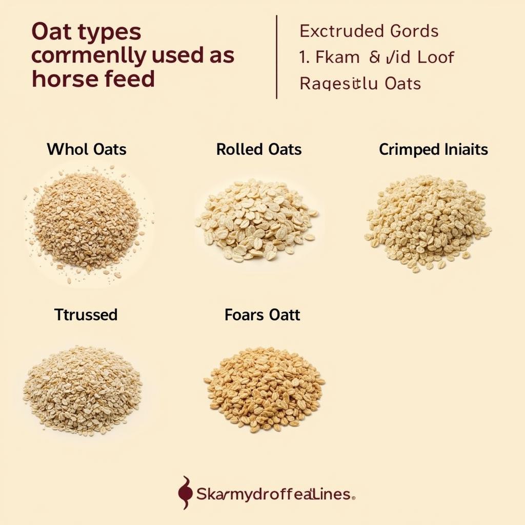 Various types of oats for horses